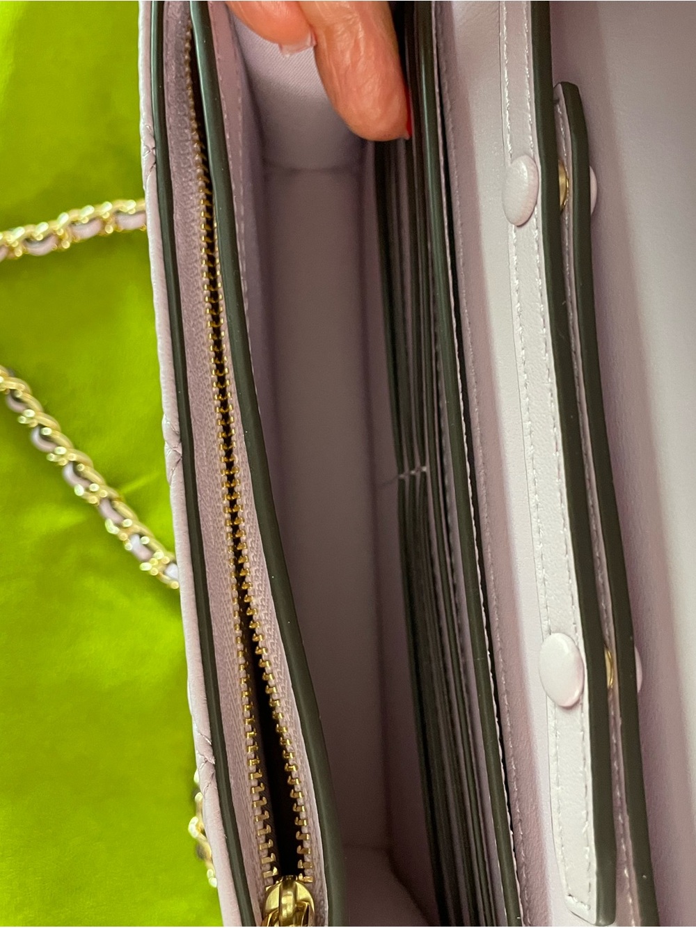 Tory Burch Chain Wallet Handbag in Light Purple Leather - Picture 4 of 6